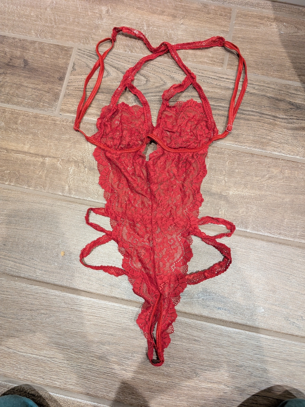 Lingerie Bundle - Dream Girl Red Lace Strappy Teddy + Generic Black Teddy